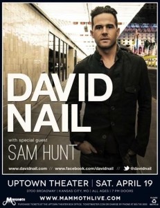 David Nail w/ Sam Hunt @ The Uptown Theater | Albert | Kansas | United States
